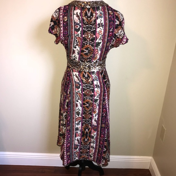 GUC 💜 DIANE VON FURSTENBERG | Pink Gold SilkDress - Picture 5 of 8